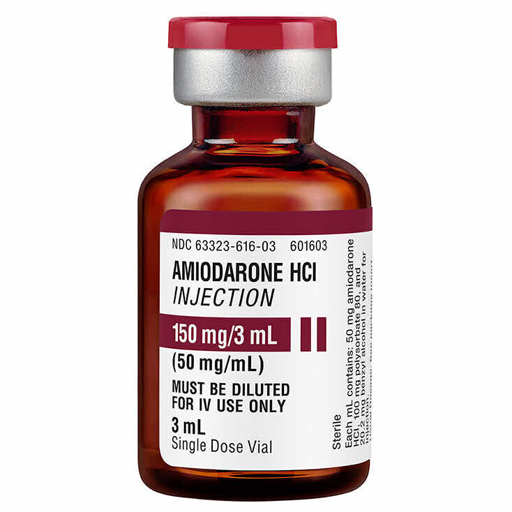 Amiodarone 150 mg: Amiodarone 150 mg/3mL SDV 25 Ct