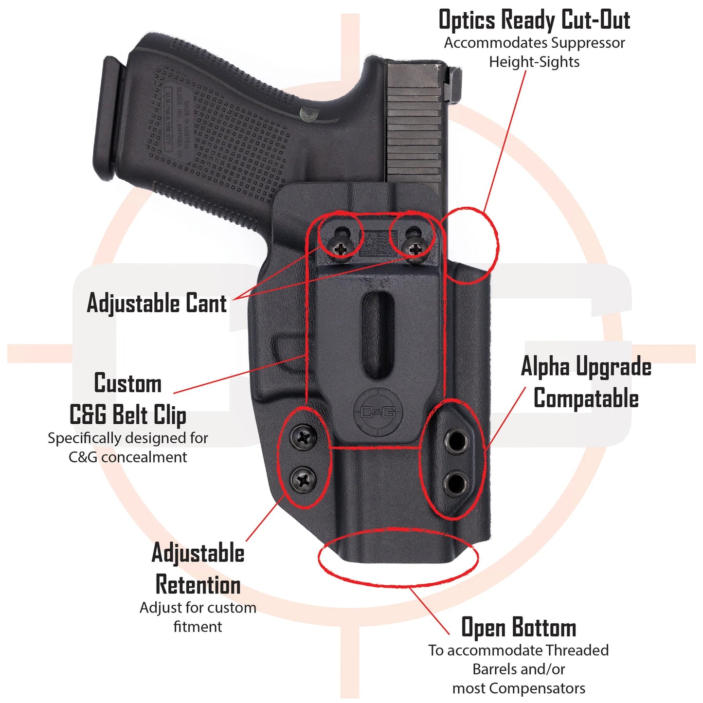 C&G SIG P365 IWB COVERT KYDEX HOLSTER - QUICKSHIP