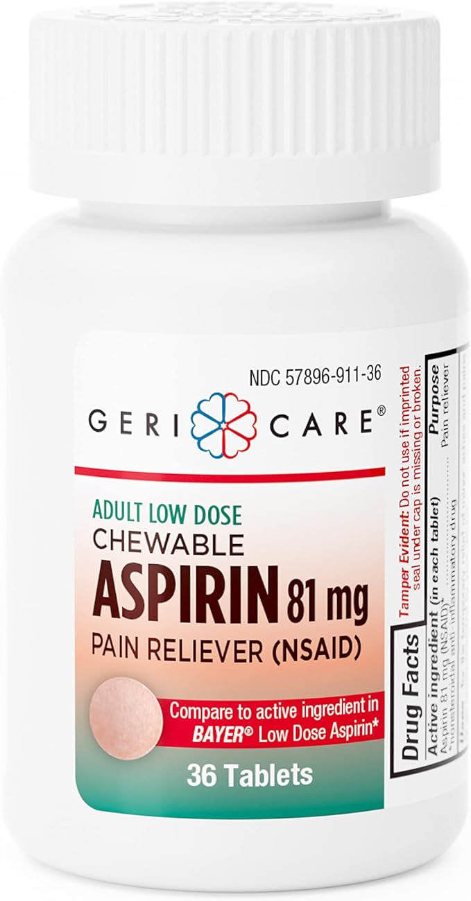 Aspirin Tablet 81mg: Aspirin, 81mg Chewable Tablet 36/bottle