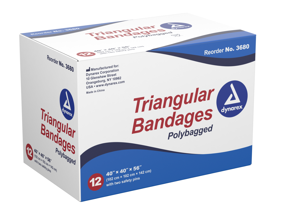 Triangular Bandage, 40" x 40" x 56" (box of 12)