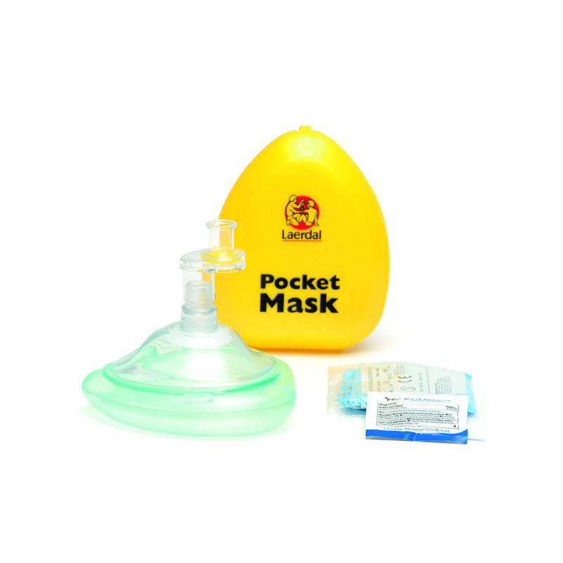 Laerdal CPR Pocket Mask with Gloves and Wipe in Yellow Hard Case (MPTC)
