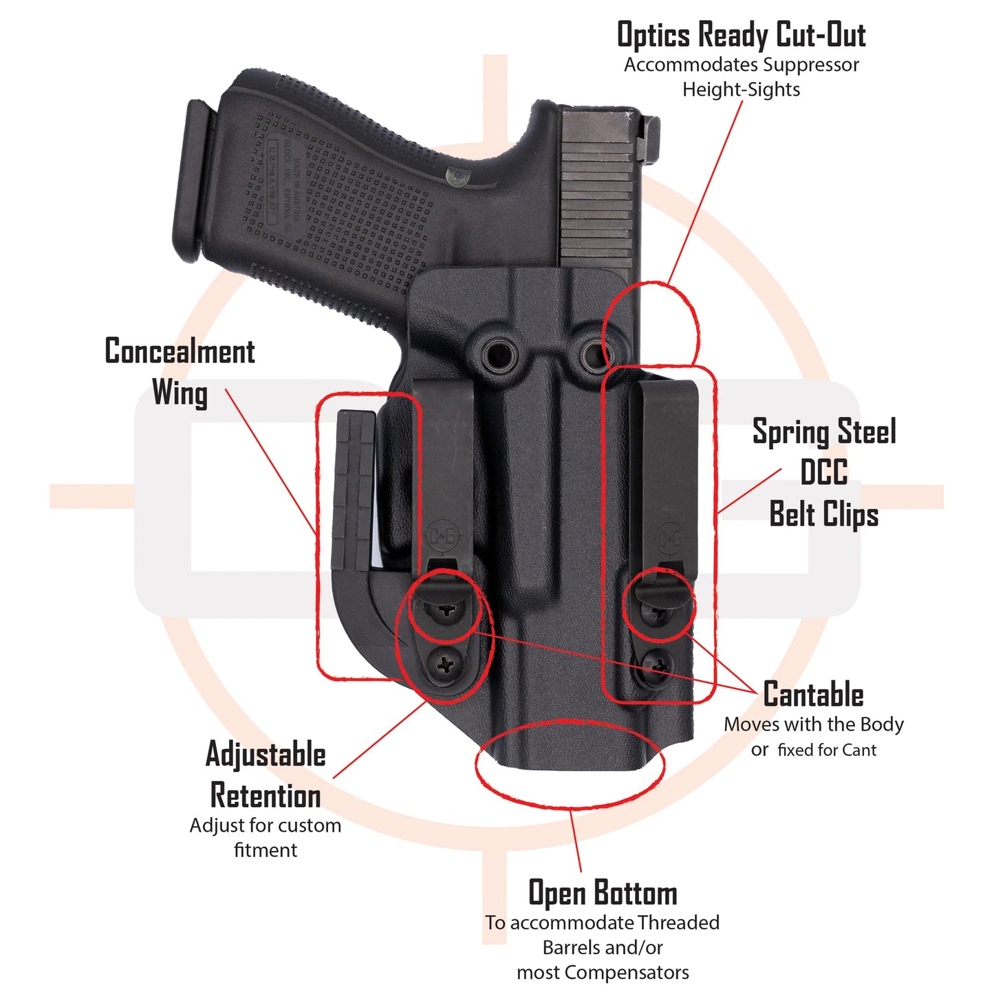 C&G SIG P365 IWB COVERT KYDEX HOLSTER - QUICKSHIP