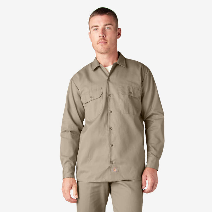 Dickies Long Sleeve Work Shirt, Khaki