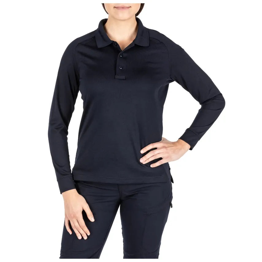 5.11 Women's Performance Long Sleeve Polo, Dark Navy (Guilford PD)