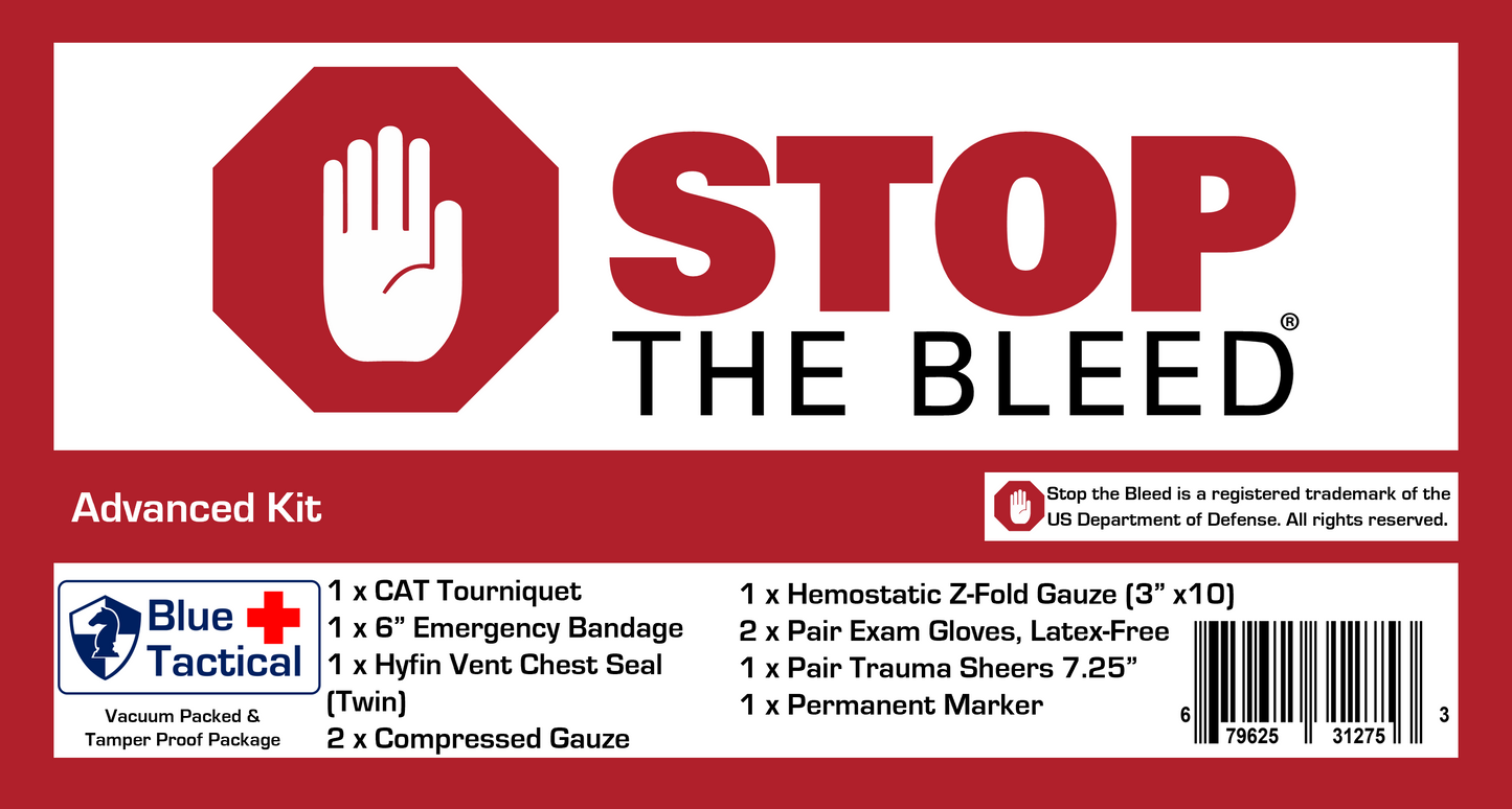 Stop The Bleed Facility Bag- Advanced Kits (MPD)