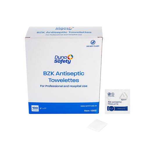 BZK Antiseptic Towelettes, 5" x 7", 10/100/cs