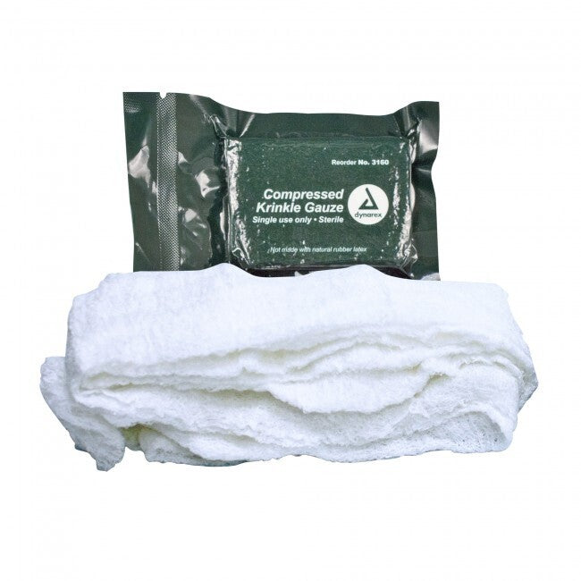 Compressed Krinkle Gauze Bandage - Sterile, 4.5" x 4.1 yd, 100/cs