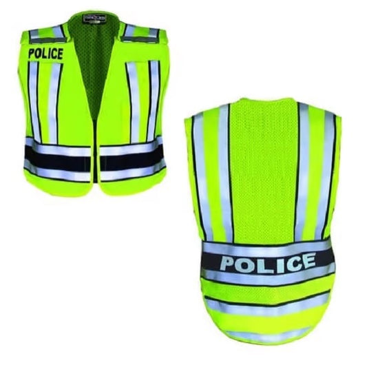 Pro Series Hi-Vis Safety Vest w/ Navy Band & Police Lettering - LAPD Navy