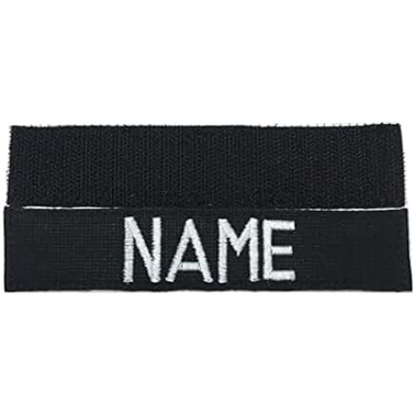 Black Velcro Name Tape with White Letters (ISO)