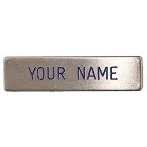 ½” Chrome Name Plate with Black Letters (ISO)