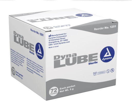 DynaLube Lubricating Jelly Sterile 5g packet (12 boxes of 72)