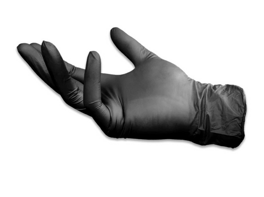Made in the USA, 6 mil Disposable Nitrile Exam Gloves Black (Box of 100)