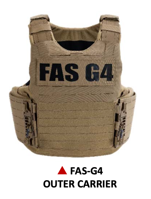 FAS G4 (LASER) Outer Carrier ONLY: KWIQ-Clip Side Closure, TANK TRACK Laser Cut, Black (Bristol CT PD)