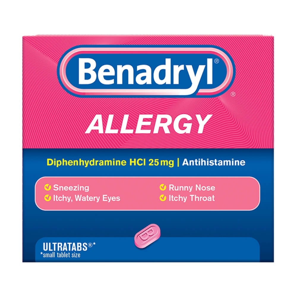 Diphenhydramine Tablet: Benadryl 25mg 24/package